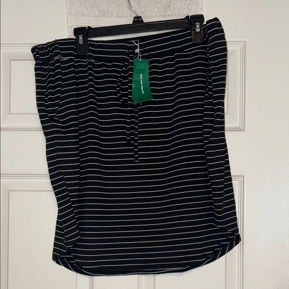 Black and White Striped Skirt